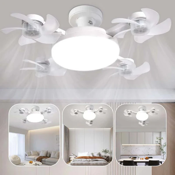 2-in-1 Silent LED Fan with Remote Control, Energy-Saving Cooling and Lighting Integrated Unit