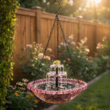 🔥New Year 70% Off-Solar Cascade Hanging Bird Bath Fountain-WH