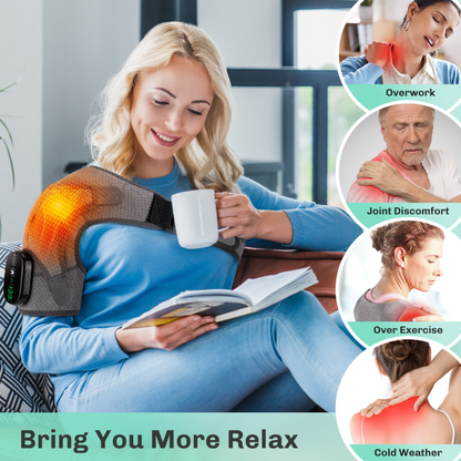 Smart Touchscreen Heated Shoulder Brace — USB-Rechargeable Thermal & Massage Support