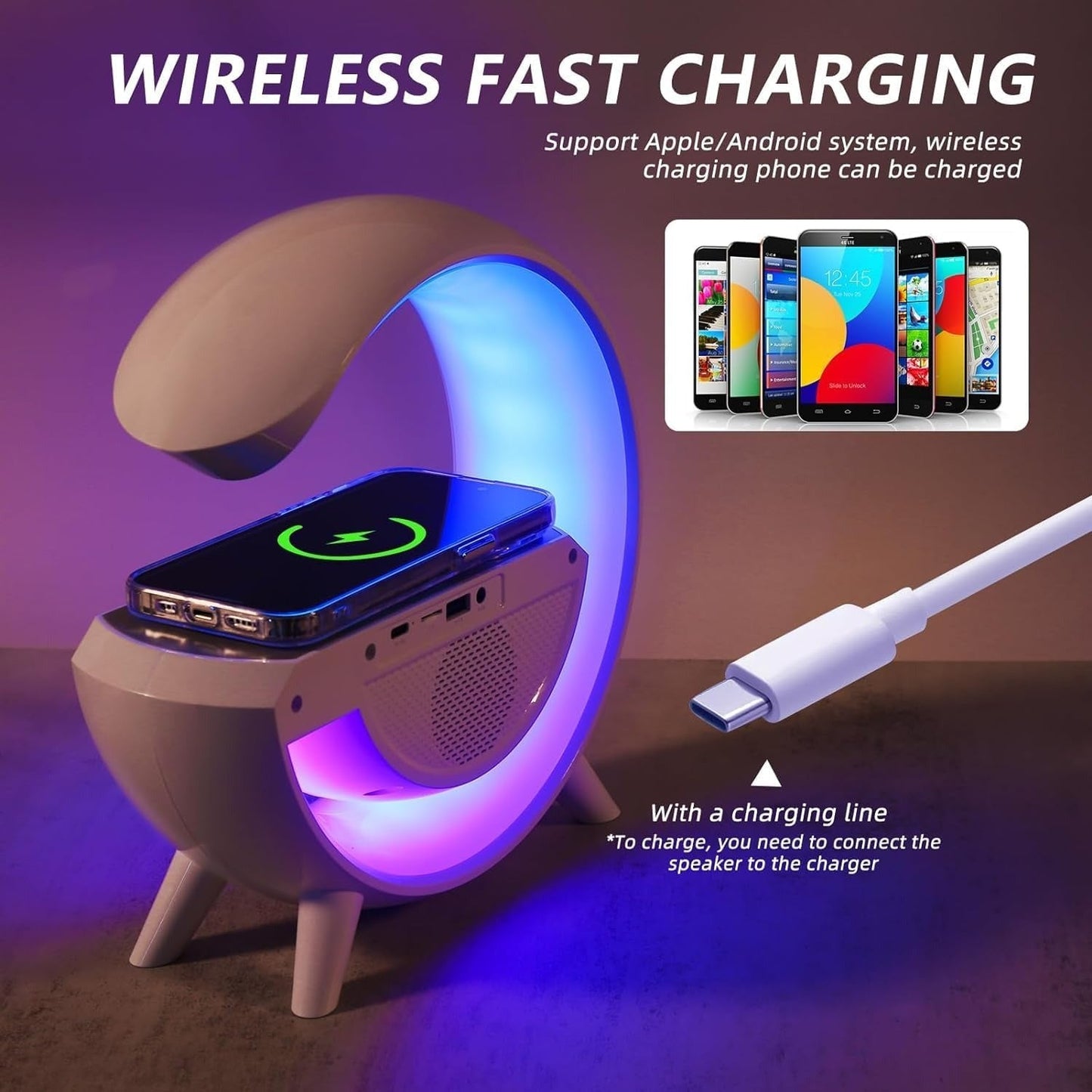 🎉 New Year's pre-sale promotion! 49% off! Three-in-one Bluetooth speaker and night light with wireless charging function.